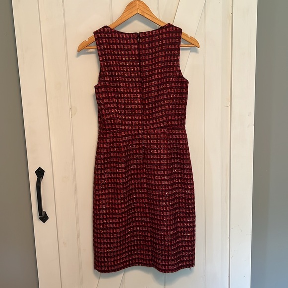NWT Tory Burch Dark Plum Metallic Tweed Victory Dress Size 2 - Picture 4 of 6
